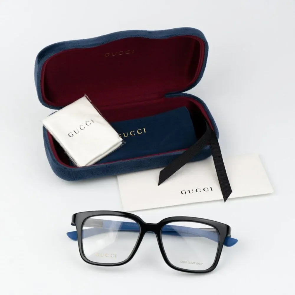 SALE! NEW Gucci GG1738O 004 Black Blue Unisex Square Eyeglasses GG 1738O